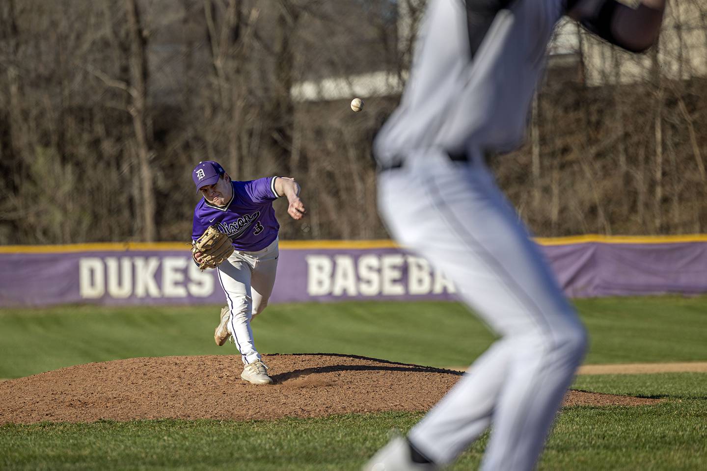 Dixon’s Max Clark throws a pitch against Winnebago Thursday, April 6, 2023.