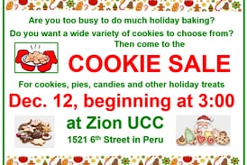 Zion UCC to hold Christmas cookie sale Friday, Dec. 12