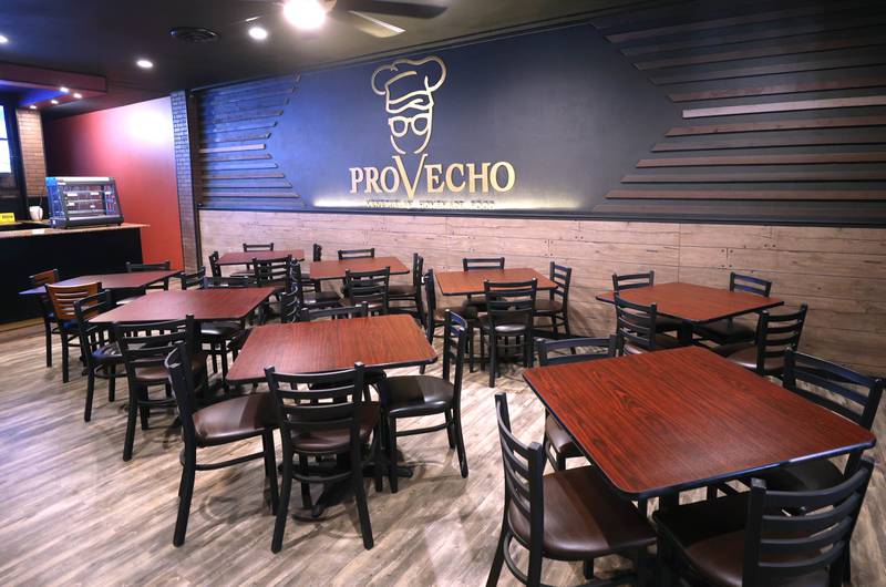 The interior of the recently opened Provecho Home Made Food Friday, May 22, 2026, at 131 East Lincoln Highway, in DeKalb.