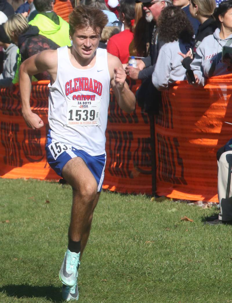 Glenbard South's Luke VanTholen competes in the Class 2A State Cross Country race on Saturday, Nov. 4, 2023 at Detweiller Park in Peoria.