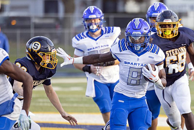 St. Francis’s TyVonn Ransom runs the ball against Sterling Saturday, Nov. 4, 2023 in a class 5A playoff game in Sterling.