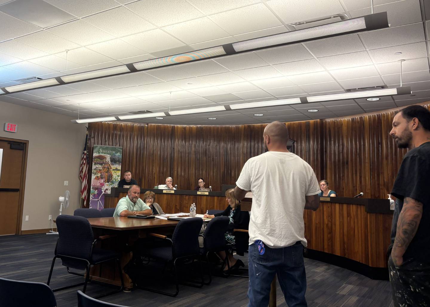 Daniel Baltazar speaks to the Streator Plan Commission about his proposed rezoning for 110 W. Morrell St. on Tuesday, Sept. 9.