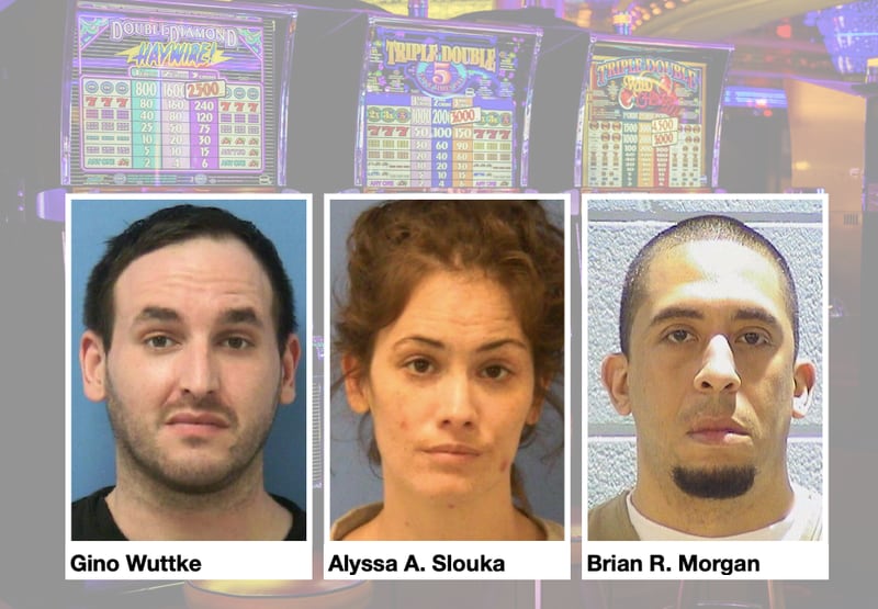 Gino Wuttke, Alyssa A. Slouka and Brian R. Morgan are three people named in an indictment by the Illinois Attorney General related to the organized theft of video gaming machines in Northern Illinois.