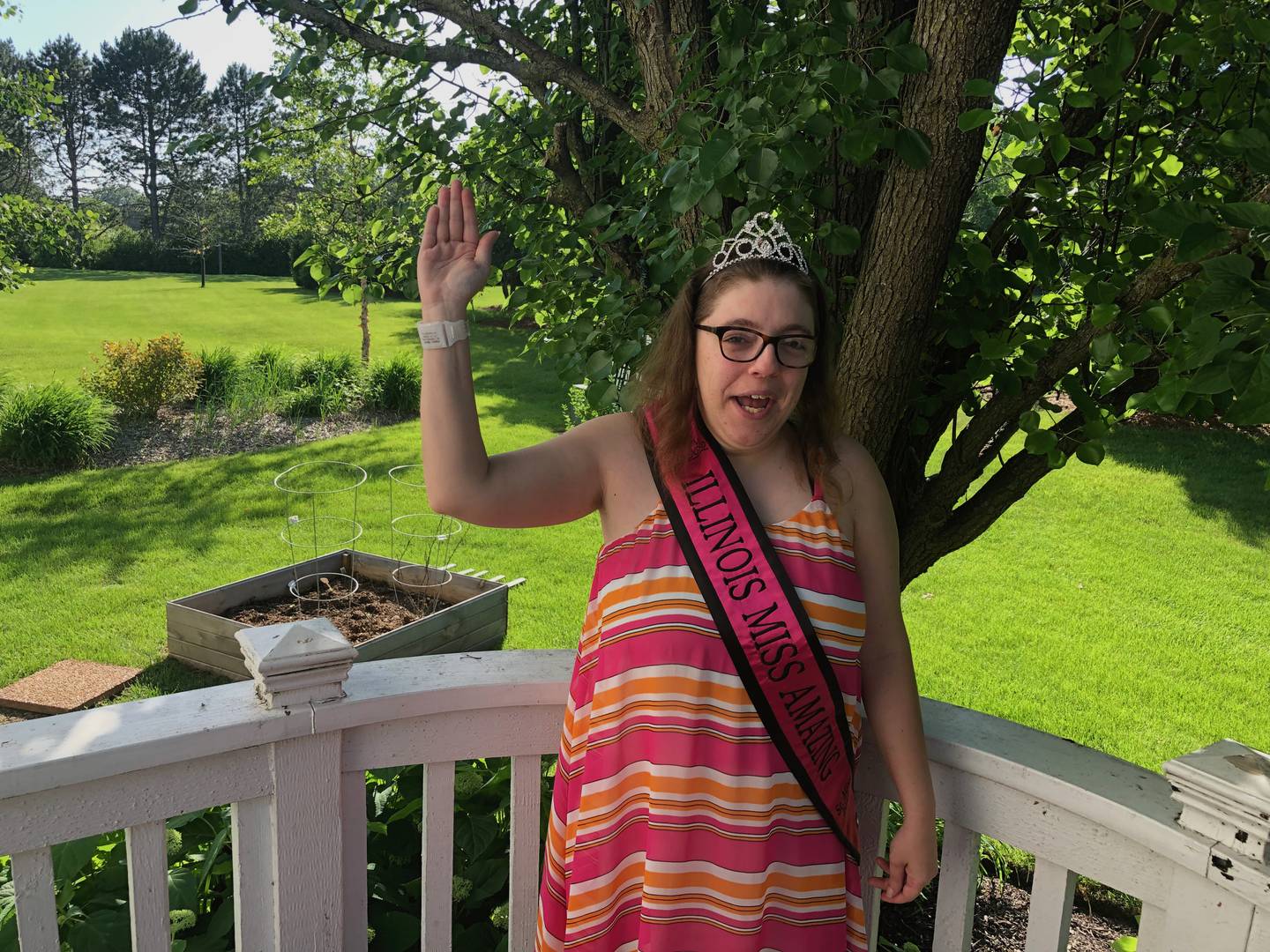 Gloria Fisher, 29, of Crystal Lake, will attend the Miss Amazing Summit on July 28, 2022, in Nashville, Tennessee. She and her mother, Yvet Fernandez, of South Elgin, are raising funds to help cover the cost.