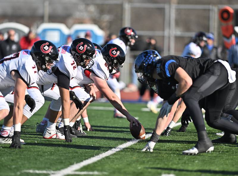 Barrington's offensive line in action during the IHSA class 8A semifinals playoff game against Lincoln-Way East on Saturday, Nov. 18, 2023, at Frankfort. (Dean Reid for Shaw Local News Network)