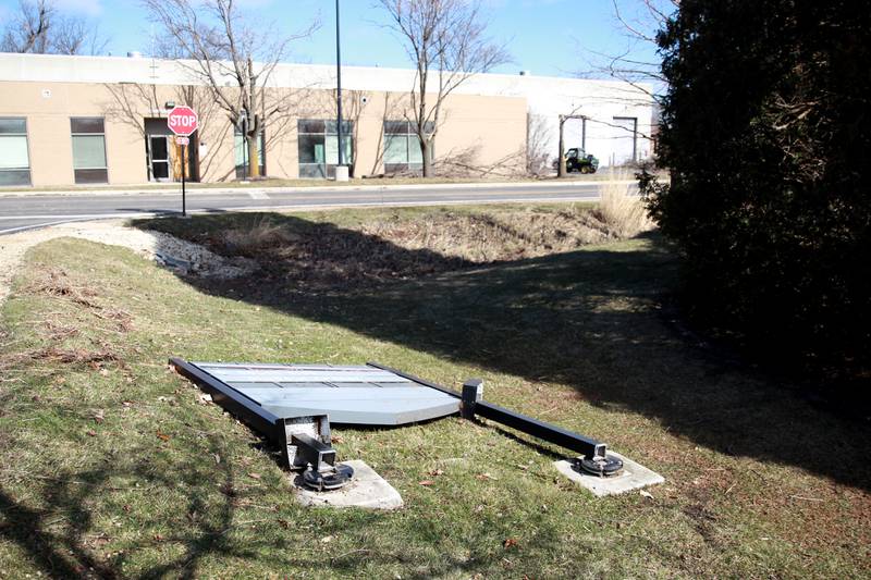 Trees, signs and fences were damaged on the Waubonsee Community College campus in Sugar Grove on Wednesday, Feb. 28, 2024 following a reported tornado the night before.
