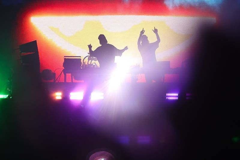 Zeds Dead performs at Lollapalooza on Sunday, Aug. 4, 2024 in Chicago.