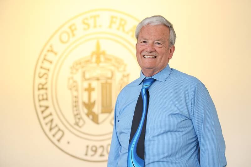University of St. Francis professor Steve Midlock poses for a photo on Friday, April 14, 2023 in Joliet.