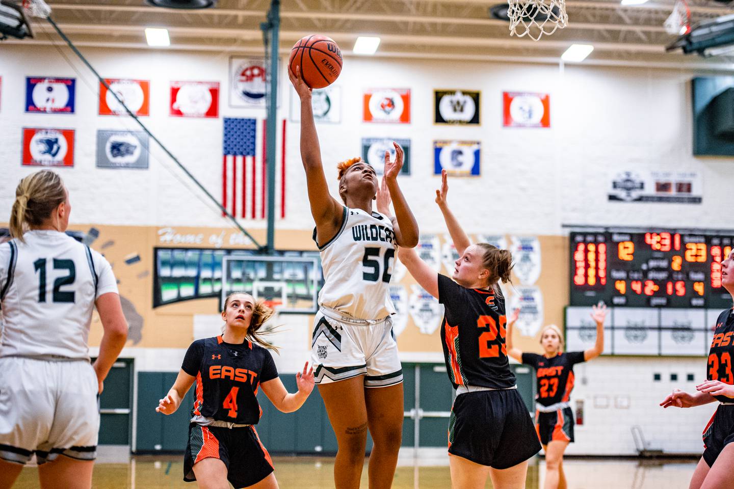 Plainfield Centrals Na'Kiyah Robertson puts up a shot during a game against Plainfield East Thursday Dec. 1, 2022 at Plainfield Central  High School