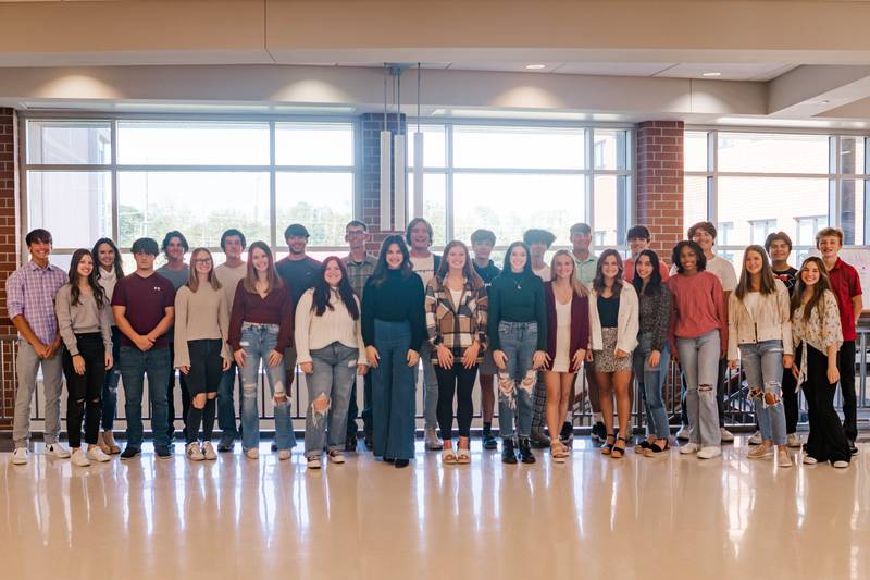 Hall High School's 2022 homecoming court includes (front row, left to right) Katharine Doll, Joseph Schrader, Kylie Lauck, Isabella Cacciatori, Hope Whightsil, Liliana Heredia, Jennifer Casford, Shechinah Ridley, Kamryn Gambiani, Ella Taliani, Abigail Kaszynski, Jayden Jones, Kasandra Roof and Emily Rodriguez; (back row, left to right) Braden Curran, Clara Jablonski, Kyler Lapp, Domonic Galetti, Hunter Meagher, Kenneth Narczewski, Riley Coble, Ethan McInnes, Michael Pienta, Grant Plym, Ashton Pecher, Caden Backes, Leonel Garcia and Izzaq Zrust.