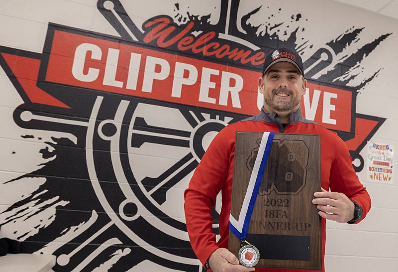 Amboy coach Scott Payne led his Clipper team to a second place 8-man football finish this year.