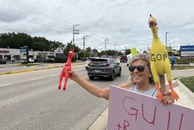 Photos: Hundreds protest Trump in McHenry