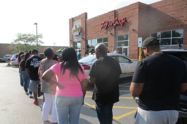 Joliet lines up for Fry the Coop chicken sandwich giveaway 