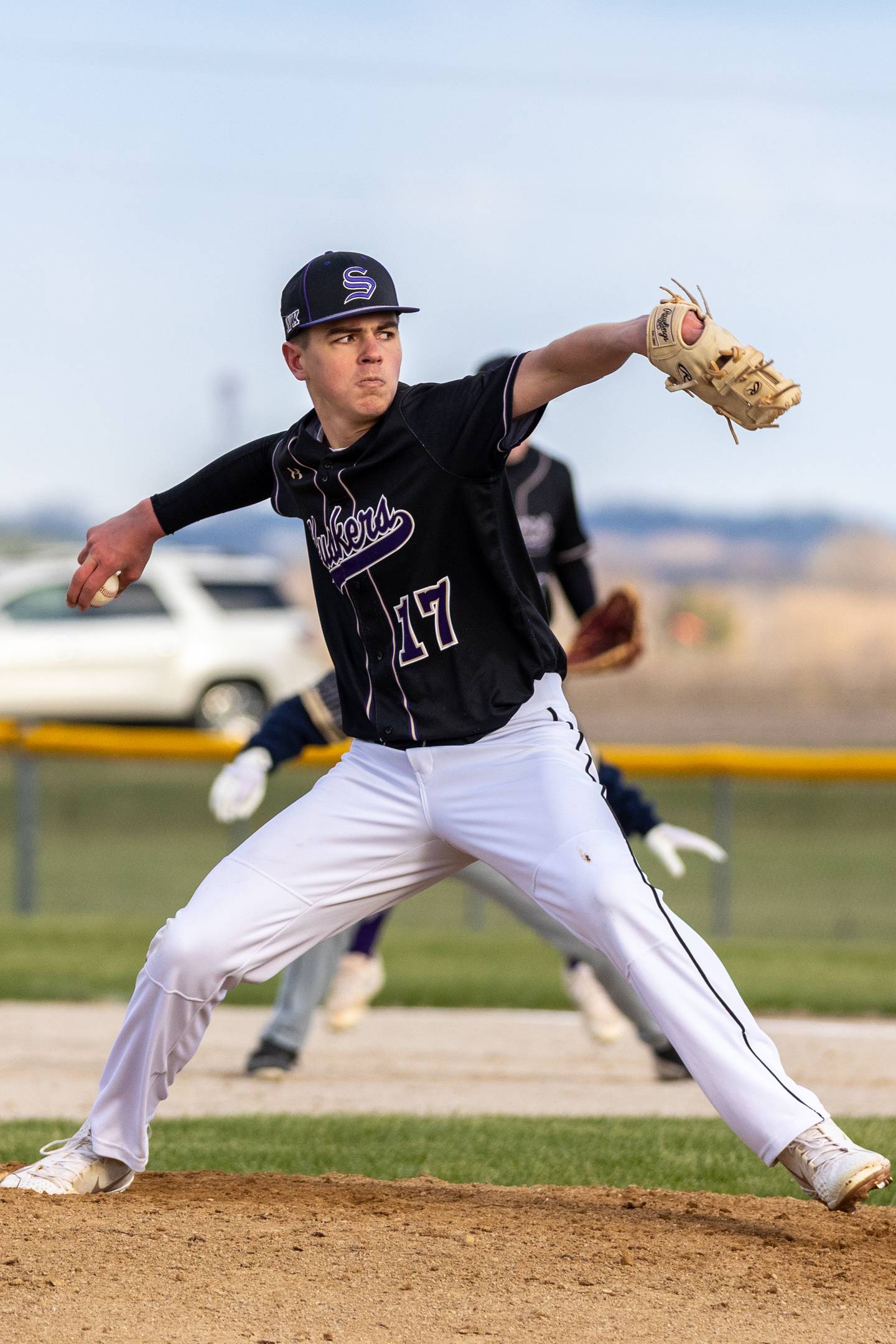 Beau Raikes of Serena pitches on Monday, April 7, 2025 at Serena High School in Serena.