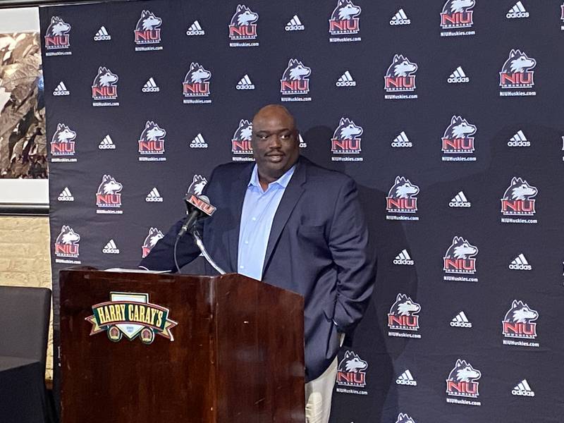 Northern Illinois head football coach speak at Harry Caray's on Kinzie in Chicago on Thursday as part of NIU's Chicago Media Day.