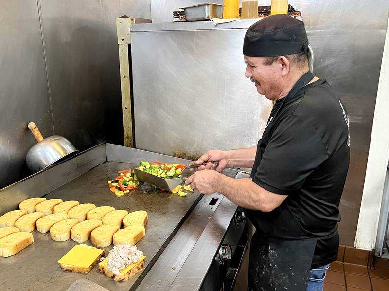 Longtime Faranda’s cook David Jacabo prepares food Friday, March 20, 2026, during the annual Lenten season fish fry at Faranda’s Banquets in DeKalb. The fish fries are 4 to 8 p.m. Fridays through April 3 at the banquet center and a portion of the procedes go to support multiple social service agencies in DeKalb County.