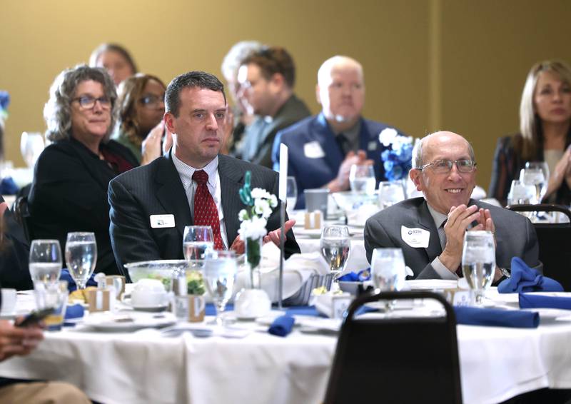 Attendees applaud Wednesday, March 25, 2026, during the DeKalb County Economic Development Corporation’s annual economic outlook luncheon Wednesday at Faranda’s Banquets in DeKalb.