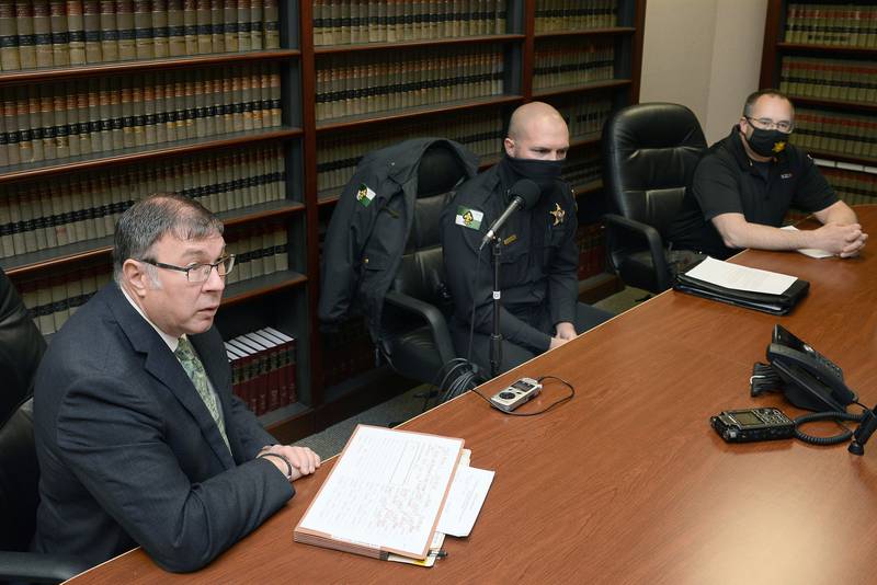 La Salle County State's Attorney Todd Martin, Ottawa Police Capt. Mike Cheatham and Coroner Rich Rich Ploch.