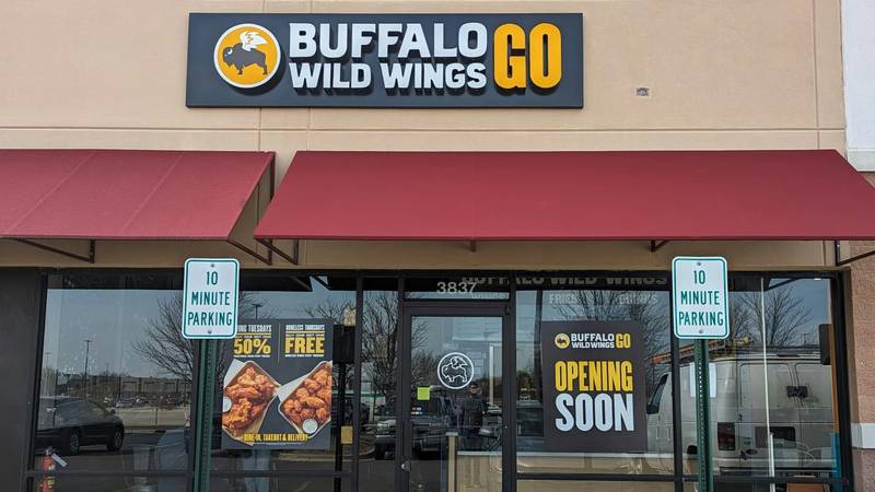 The new Buffalo Wild Wings GO in St. Charles will host a grand opening celebration with a ribbon cutting and "Free wings for a year" giveaway beginning at 10 a.m. on March 27, 2024, at 3837 E. Main St.