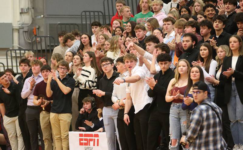 L-P super fans cheer on the Cavaliers as they play Ottawa on Friday, Feb. 7, 2025 in Sellett Gymnasium at L-P High School.