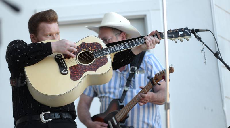 Jonny Lyons and the Pride perform a Johnny Cash song at the Mt Morris Jamboree on Friday, June 27, 2025.