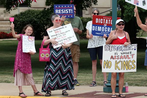 July 4 anti-Trump protest draws dozens to Sycamore: ‘The most patriotic thing I could do today’
