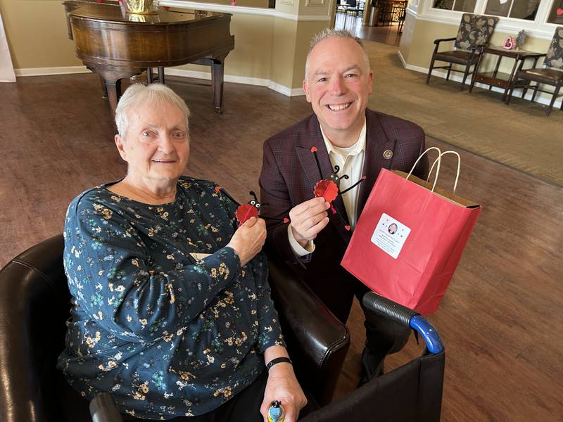 In the days leading up to Valentine’s Day, state Sens. Craig Wilcox, R-McHenry, and Don DeWitte, R-St. Charles, delivered over 9,000 homemade valentines to seniors living in nursing homes and assisted living centers.