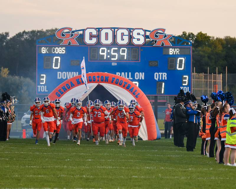 Genoa-Kingston takes the field for warmups on Friday Sep 16th at home while they take on Byron.