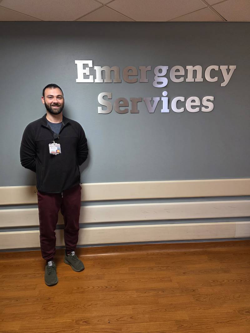 Jeffery Downs, an emergency technician at Saint Joseph Medical Center in Joliet, said, "Transitioning from the military into the medical field has been a rewarding and natural progression for me."