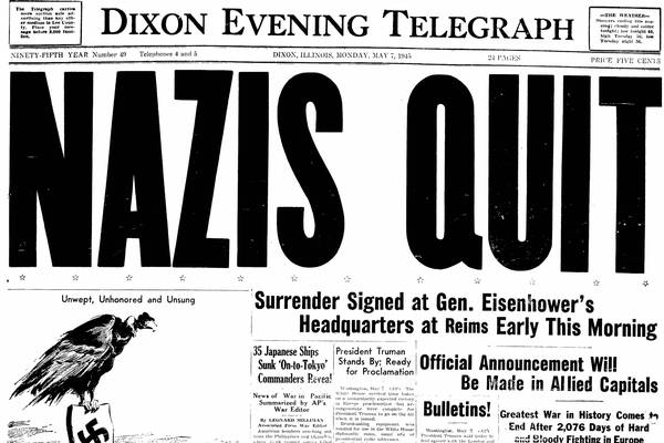 Historical covers for May 7: The end of World War II in Europe