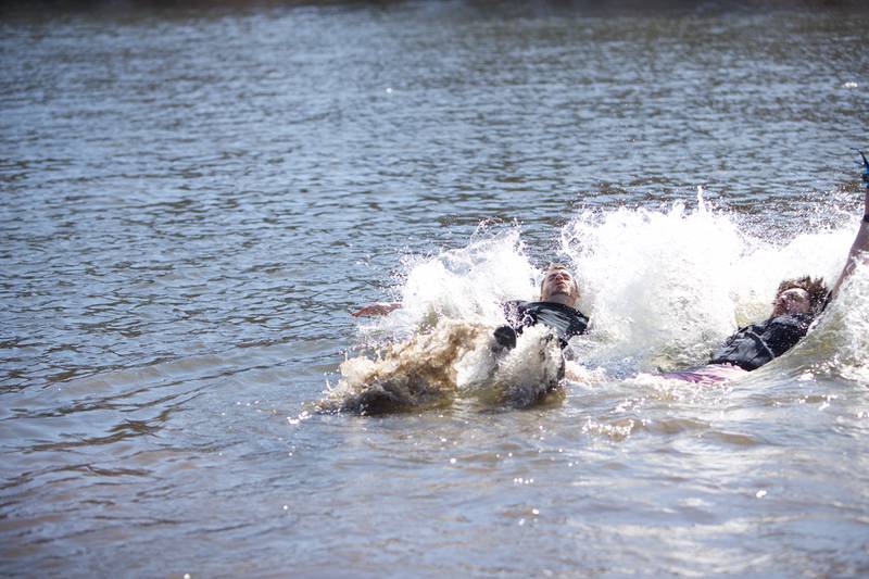 Locals take the plunge at the St. Charles Police and Fire Annual Polar Plunge at Ferson Creek Park on Sunday, March 9,2025 in St. Charles.