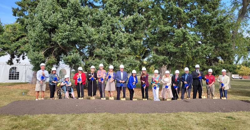 Elgin Community College officials and supporters break ground Wednesday, Sept. 18, at Spartan Drive and McLean Boulevard in Elgin, the site of a new $80 million, 150,000 square foot Manufacturing and Tehcnology Center. The center is expected to open in 2026.
