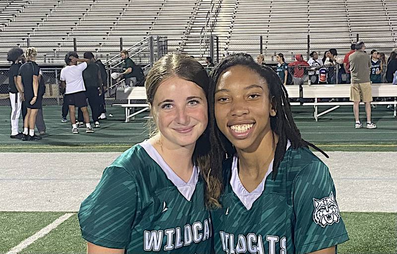 Plainfield Central's Alyssa Link (left) and Shania Davison.