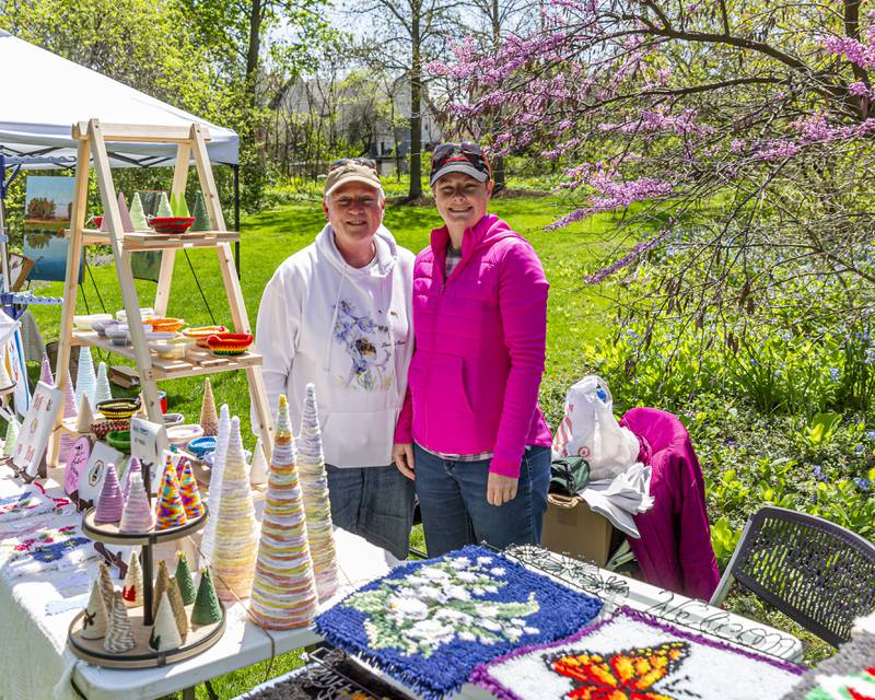 Diane (L) and Laura Williams show off their embroidery at the Downers Grove Park District Country in the Park on Saturday, May 3, 2025  in Downers Grove.