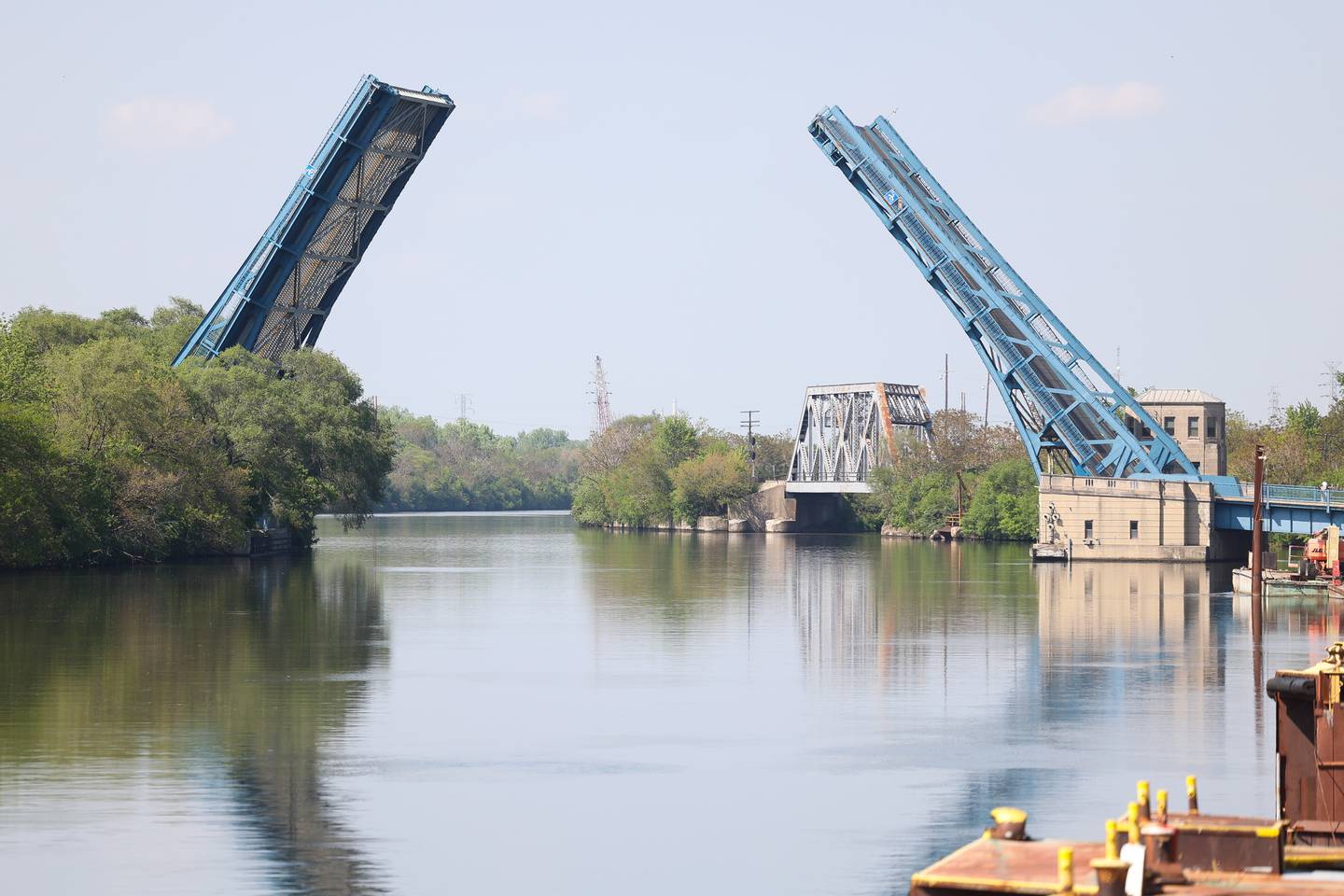 Ruby Street Bridge in downtown Joliet is closed on Monday, May 6, 2024.