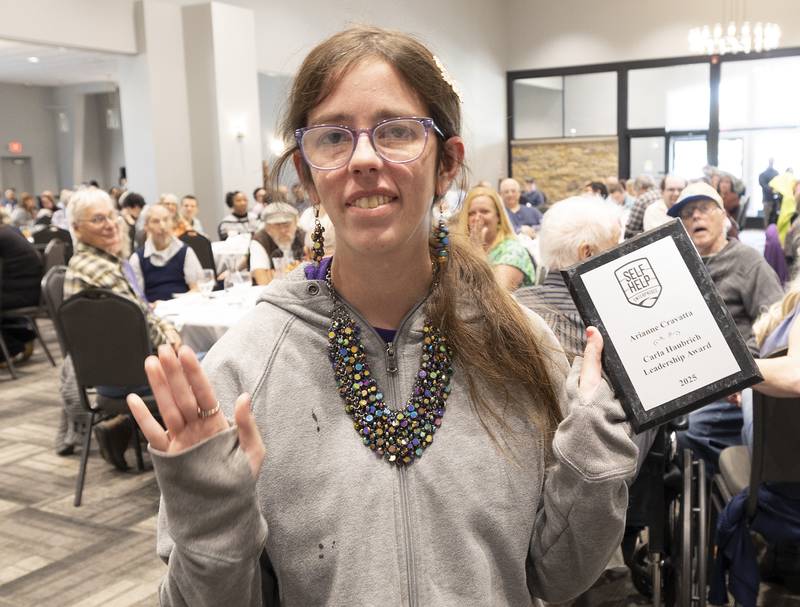 Self Help client Arianne Cravatta was given the Female Leadership Award Thursday, Oct. 16, 2025, during the annual Self Help Awards.