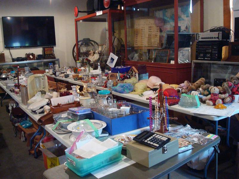 The Kishwaukee Valley Heritage Society will host a garage sale starting April 25, 2024. Photo of past garage sale fundraiser for the organization.
