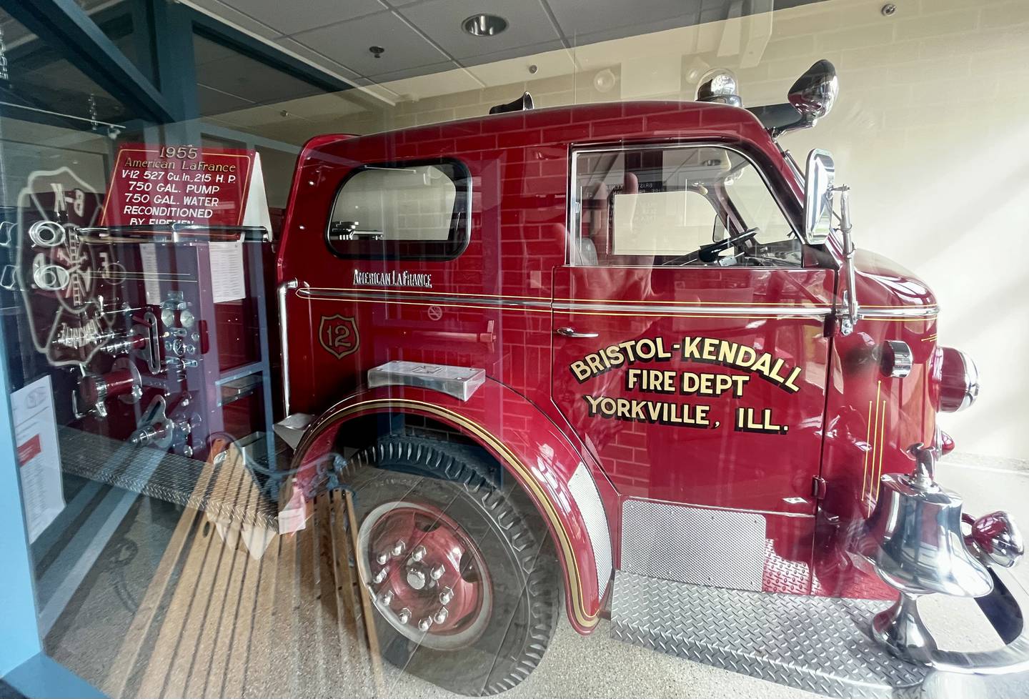 Kept behind glass at the Bristol Kendall Fire Protection District's Station 1, the 1955 American LaFrance Fire Engine carried Assistant Chief Timothy Fairfield's casket during his funeral procession past every station in the community. Townsfolk lined the streets for the procession, waving goodbye to the man who dedicated 38 years to service of the community.