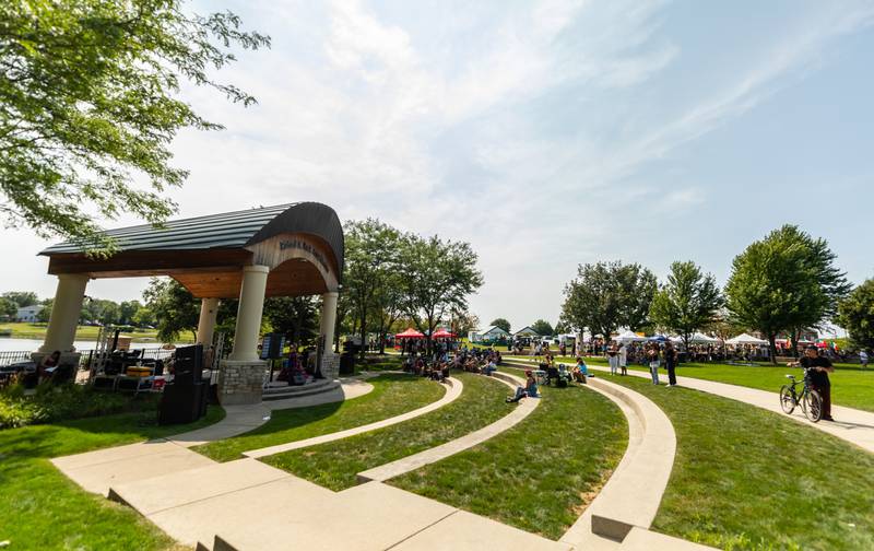 Barro Fest attendees enjoy the entertainment during event at Settlers' Park in Plainfield on July 27, 2024.