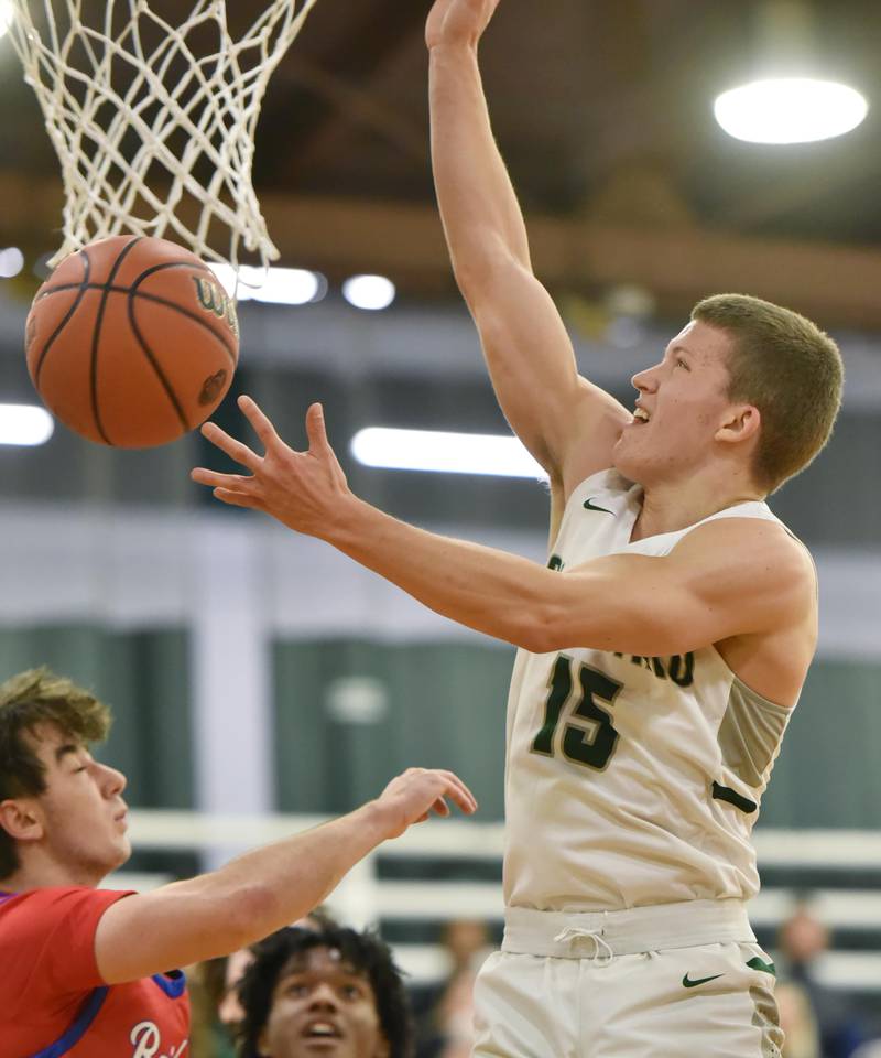 John Starks/jstarks@dailyherald.com
Glenbard West’s Luuk Dusek loses the ball as he is fouled by Glenbard South’s Masroor Sahi (out of picture)in a boys basketball game in Glen Ellyn on Monday, November 21, 2022.
