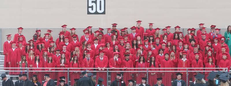 La Salle-Peru Township High School class of 2024 students gather for the 126th annual commencement graduation ceremony on Thursday, May 16, 2024 in Howard Fellows Stadium.