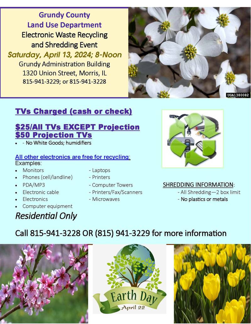 The flyer for the electronics recycling event.