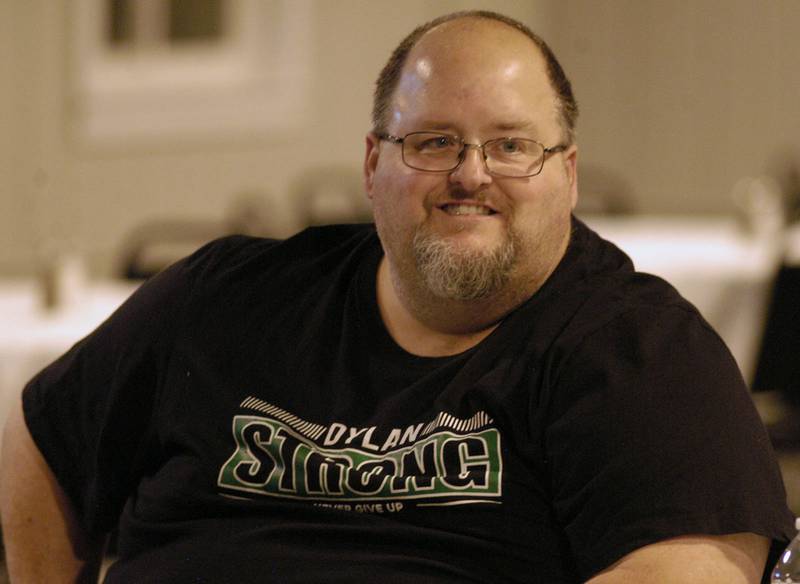 Brian Wescott, Dylan's father, smiles during Dylan's Welcome Home Party on Saturday, Nov. 22, at Emerson's Pub in Rock Falls.