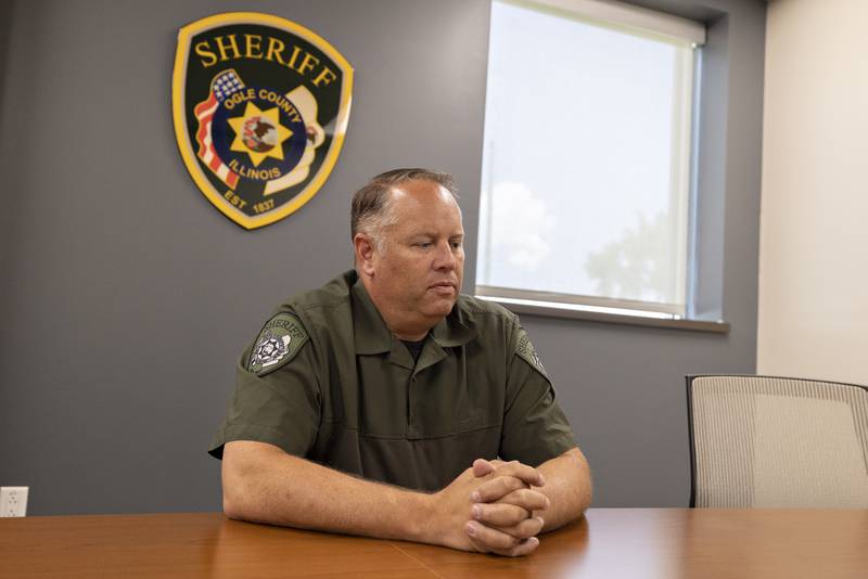 Ogle County sheriff Brian VanVickle talks about the animal abuse allegations Monday, July 14, 2025, regarding a Rochelle area private rodeo.