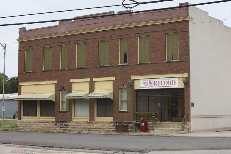 The offices of the Marion County Record sit across from the Marion County Courthouse in Marion, Kan., Sunday, Aug. 13, 2023, in Marion, Kansas. Law enforcement officers raided the newspaper office and seized computers and employee cell phones in what Editor and Publisher Eric Meyer believes is an attempt to intimidate the newspaper as it examines local issues, including the police chief's background.