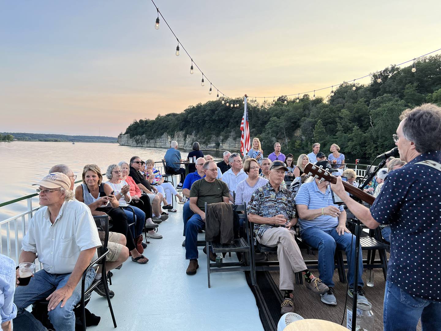 Steve Sharp plays aboard the Sainte Genevieve Riverboat in 2024. 
Photo provided by Heritage Corridor Destinations.
