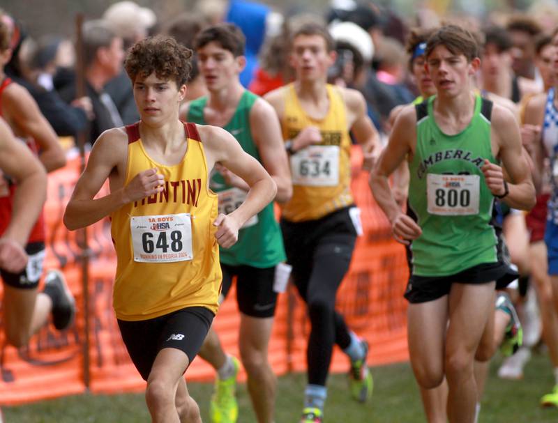 Montini's Nolan Ferris competes in the Class 1A State Cross Country Championships on Saturday, Nov. 9, 2024 at Detweiller Park in Peoria.