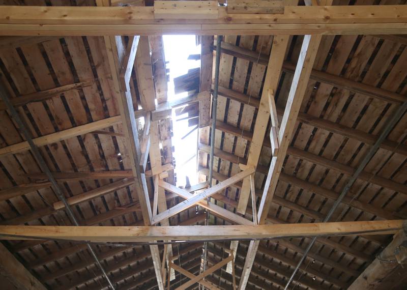 An interior view of the damage on the Red Covered Bridge on Monday, June 30, 2025 in Princeton. Last Friday, the Illinois Department of Transportation announced that the historic bridge enters next rehabilitation phase. Phase II includes the preparation of a detailed cost estimate and expected to take 12 to 18 months to complete and will result in advertising a repair contract to bidders. Approximately $1 million is identified to pay for the needed repairs in IDOT’s most recent multiyear program. A view of the Red Covered Bridge on Monday, June 30, 2025 in Princeton. Last Friday, the Illinois Department of Transportation announced that the historic bridge enters next rehabilitation phase. Phase II includes the preparation of a detailed cost estimate and expected to take 12 to 18 months to complete and will result in advertising a repair contract to bidders. Approximately $1 million is identified to pay for the needed repairs in IDOT’s most recent multiyear program. The bridge survived a number of threats, both intentional and unintentional, including arson, erosion and high winds. It also has survived several strikes by large trucks with it's most recent strike in 2023.