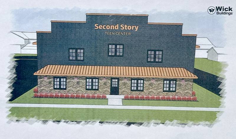 A rendering of the front of the new Second Story Teen Center building on Saturday, March 13, 2024 in Princeton. The 6,000 square foot building will be located at 125 South Main Street in Princeton.