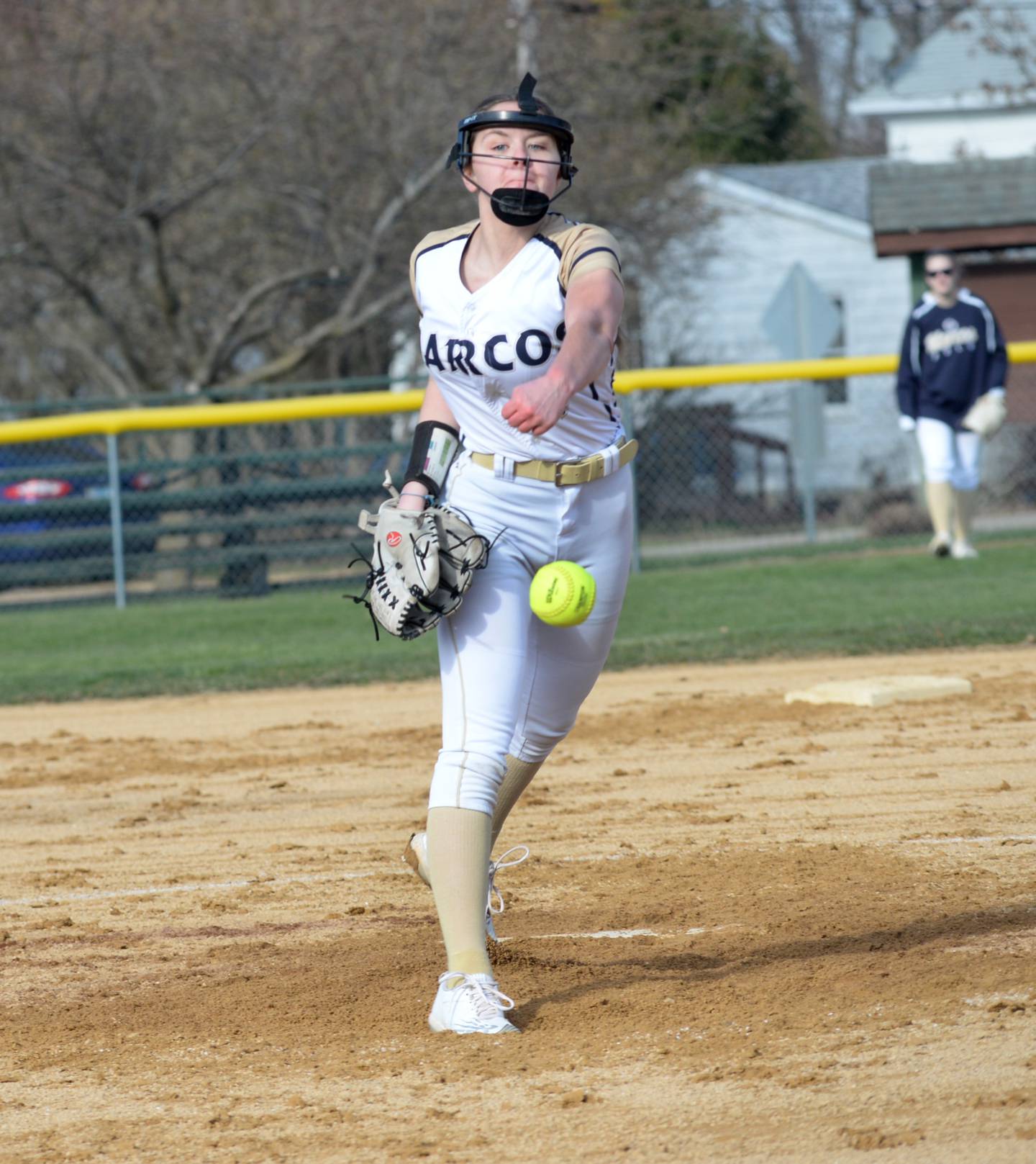 Polo's Cheyenna Wilkins pitches against Stockton during a March 28, 2024 game at Westside Park in Polo.